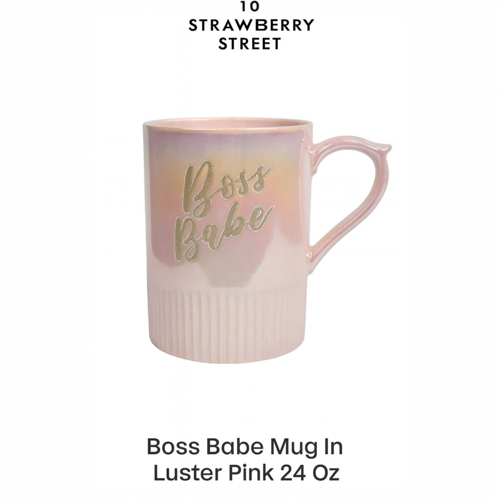 10 Strawberry Street Boss Babe Mug In Luster Pink 24 Oz.